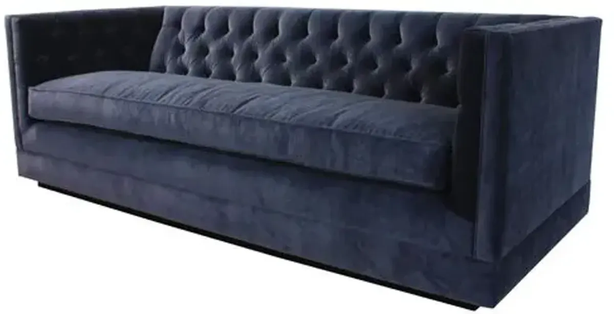 Draper Tuxedo Sofa - Navy Velvet - Kim Salmela - Handcrafted