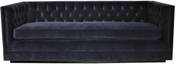Draper Tuxedo Sofa, Navy Velvet