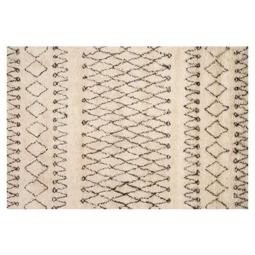 Cara Rug - Ivory/Dark Brown - Beige - Beige