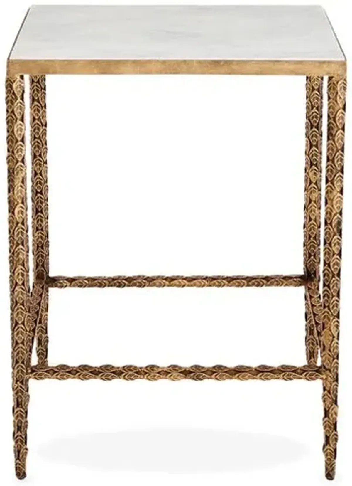 Wright Marble Side Table - Gold/White