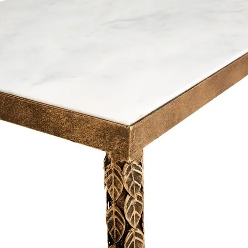 Wright Marble Side Table - Gold/White