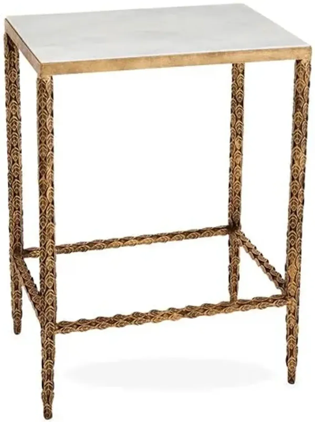 Wright Marble Side Table - Gold/White