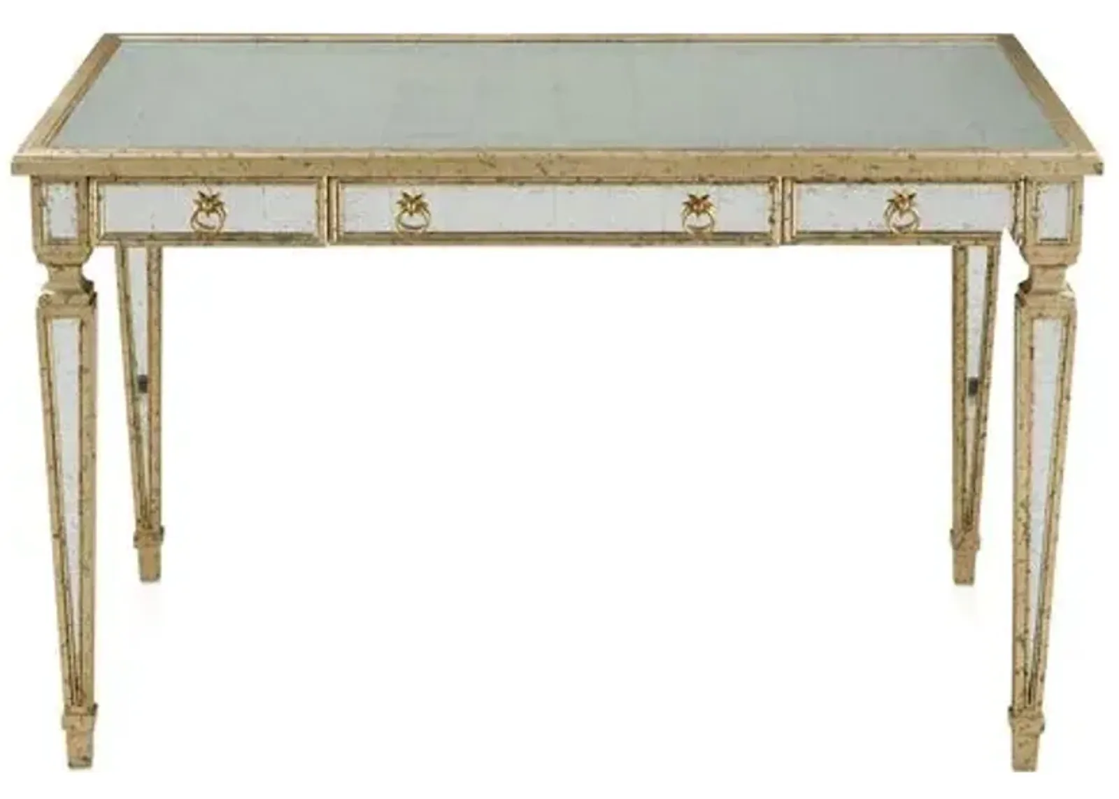 Starlight Mirrored Desk - Silver/Gold - Theodore Alexander - Handcrafted