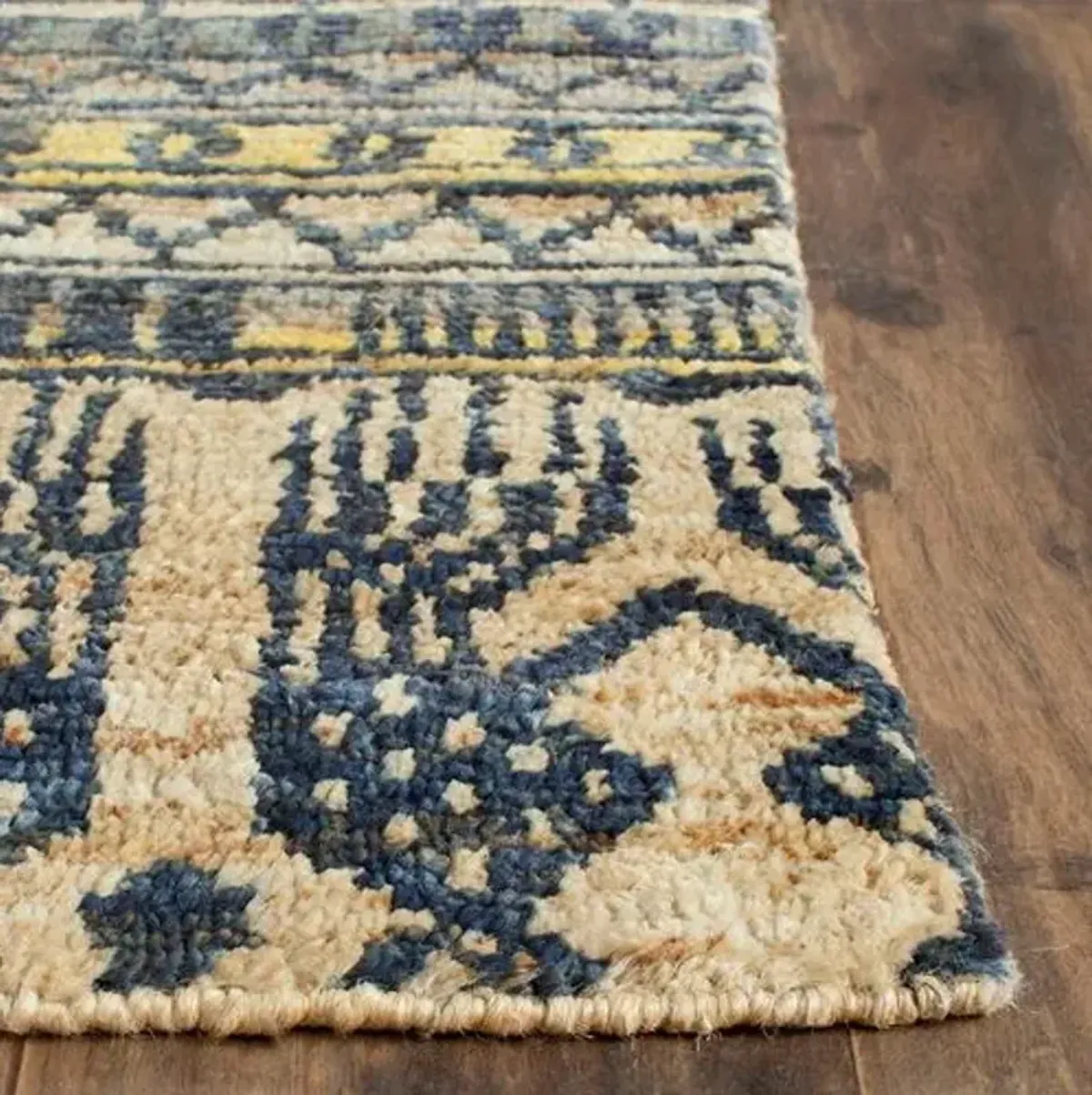 Boho Jute Rug - Blue - Blue