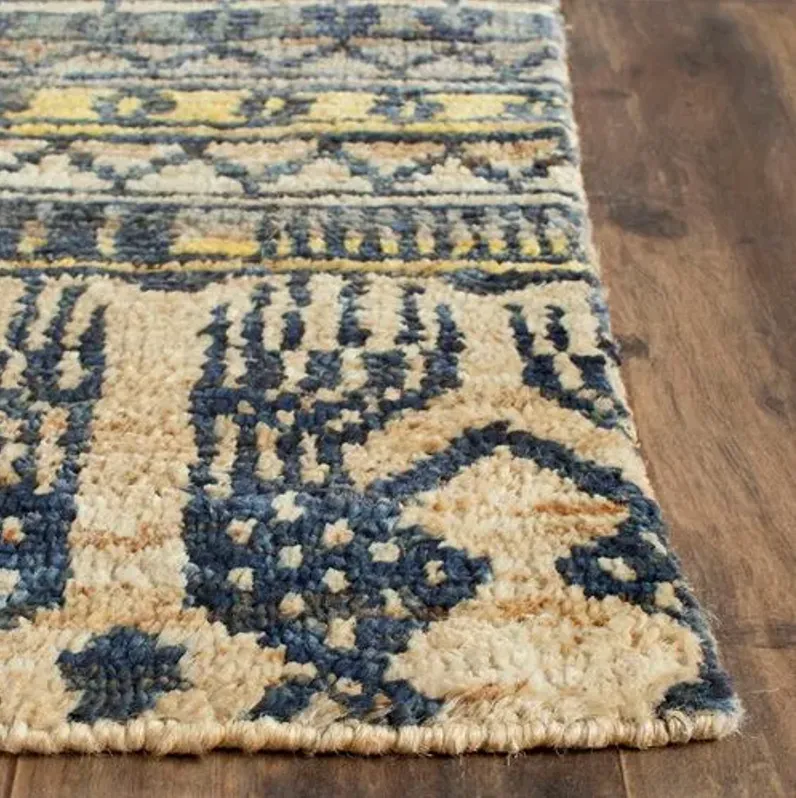 Boho Jute Rug - Blue - Blue