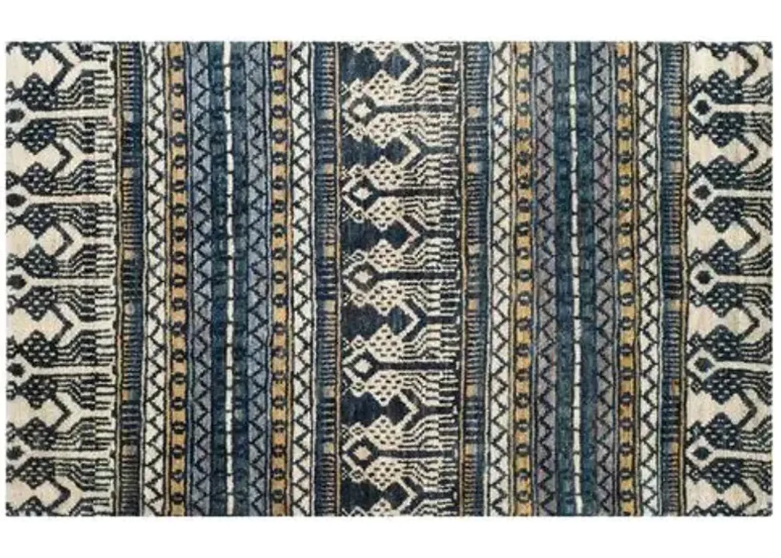 Boho Jute Rug - Blue - Blue