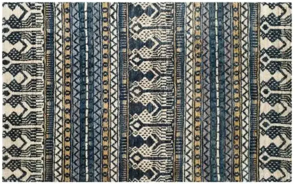 Boho Jute Rug - Blue - Blue