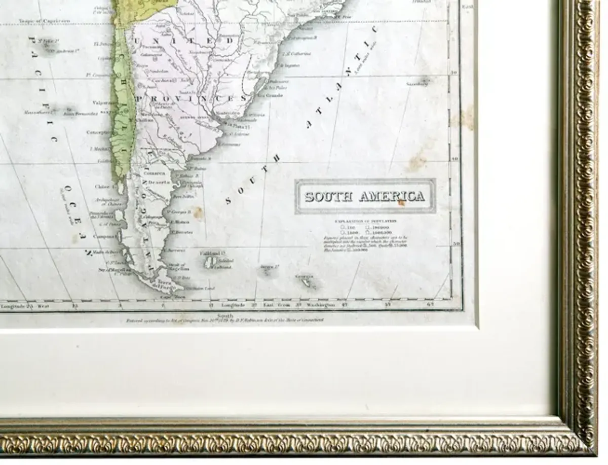 Antique Map of South America - Fleur de Lex Antiques - Gray