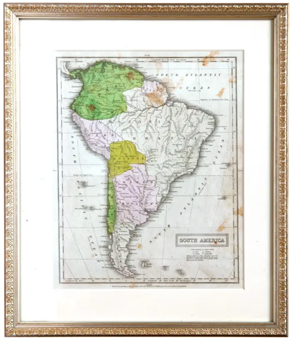 Antique Map of South America - Fleur de Lex Antiques - Gray