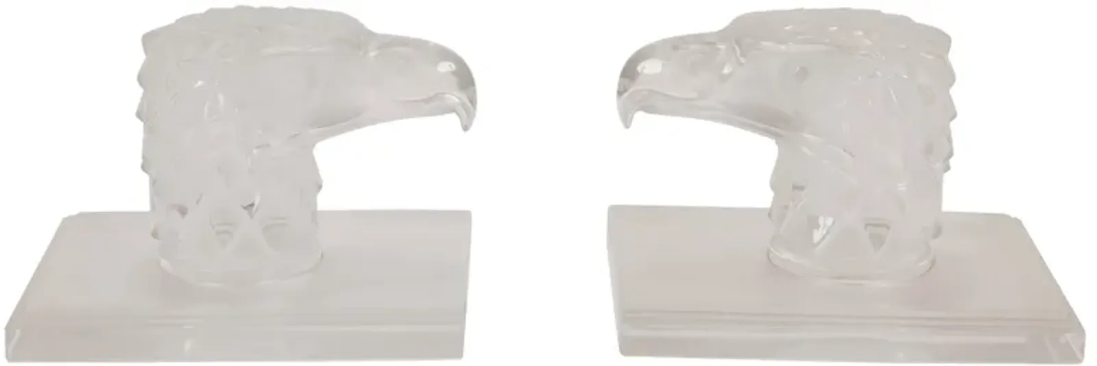 Lalique French Art Deco Crystal Bookends - The Emporium Ltd. - Clear