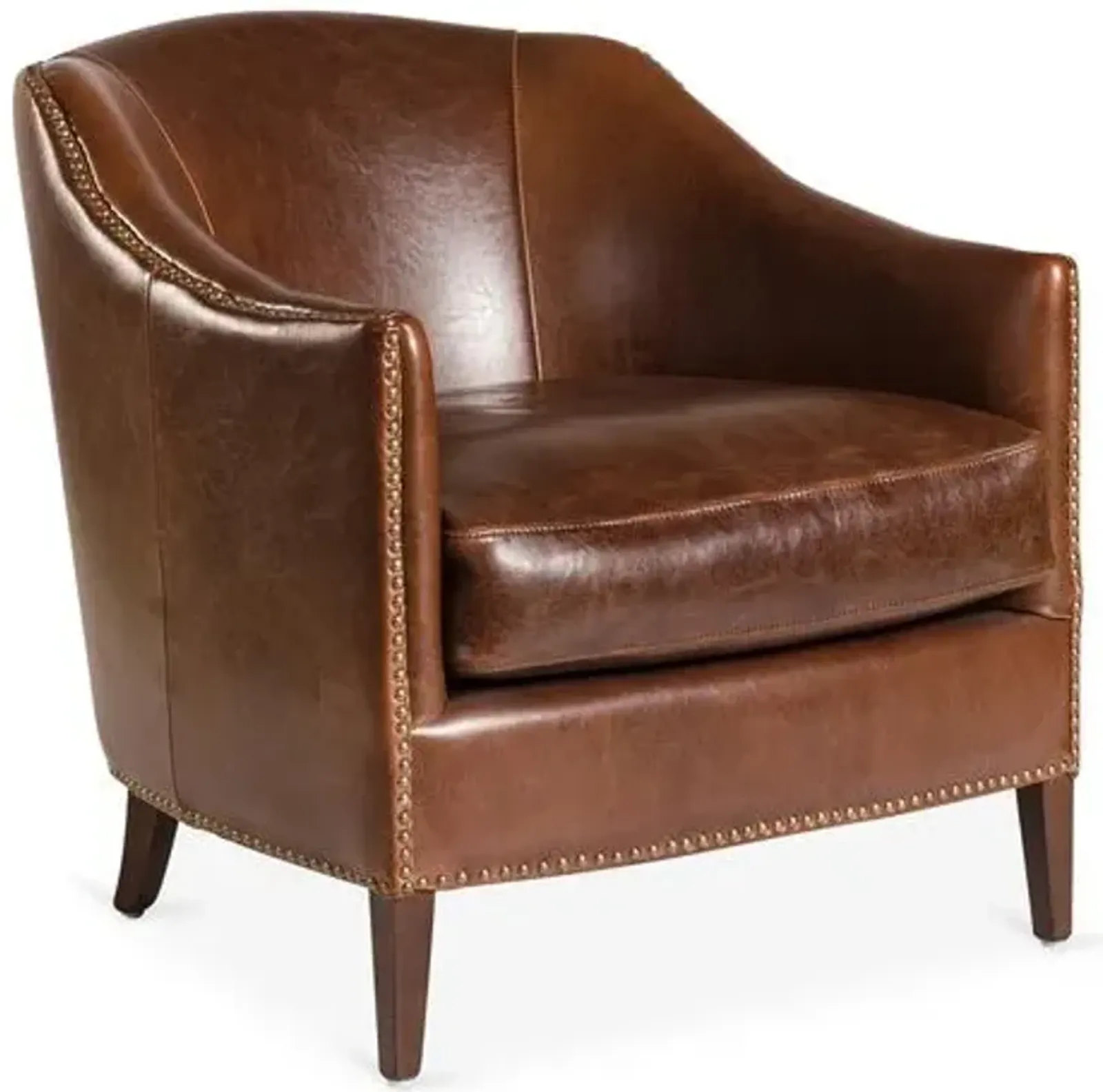 Verona Leather Club Chair - Saddle