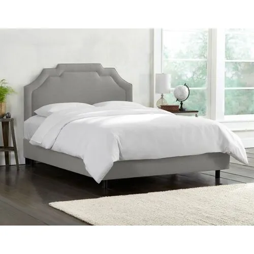 Lola Linen Bed - Handcrafted - Gray