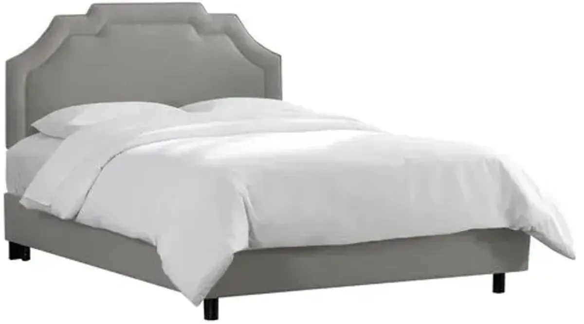 Lola Linen Bed - Handcrafted - Gray