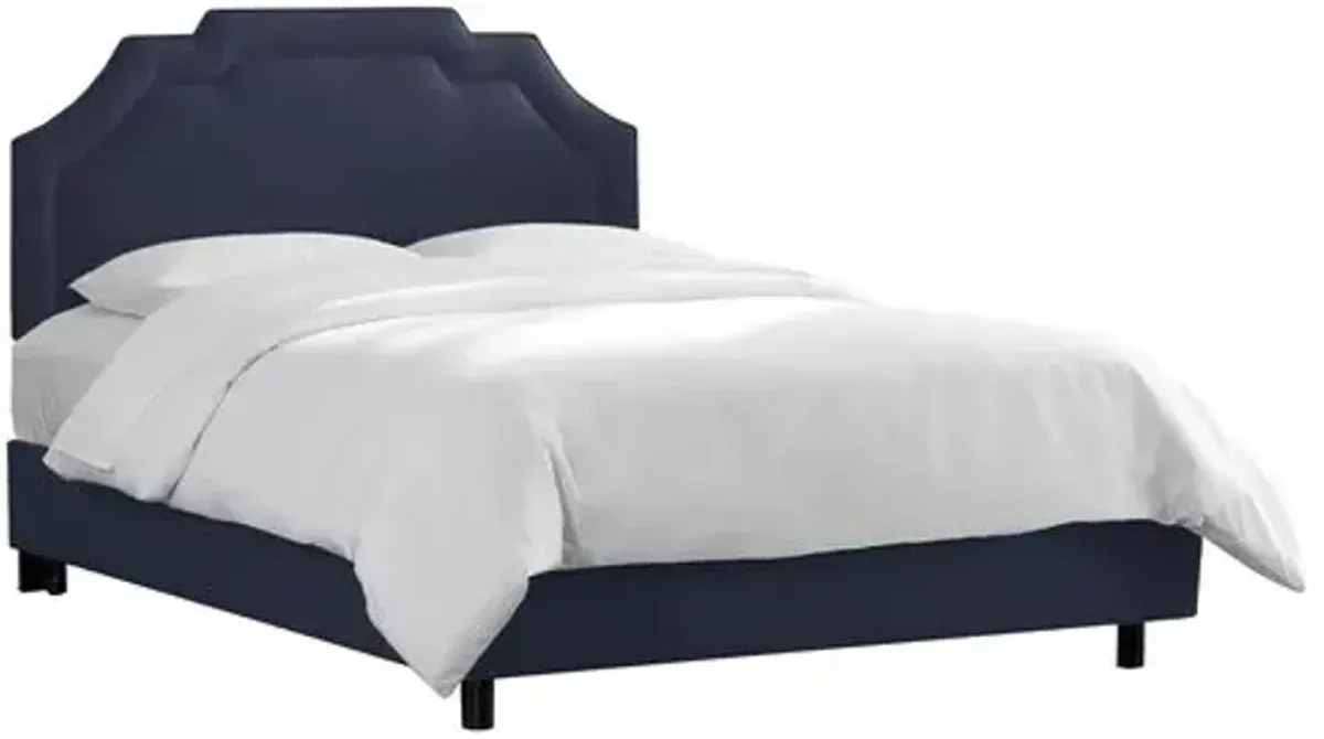 Lola Linen Bed - Handcrafted - Blue