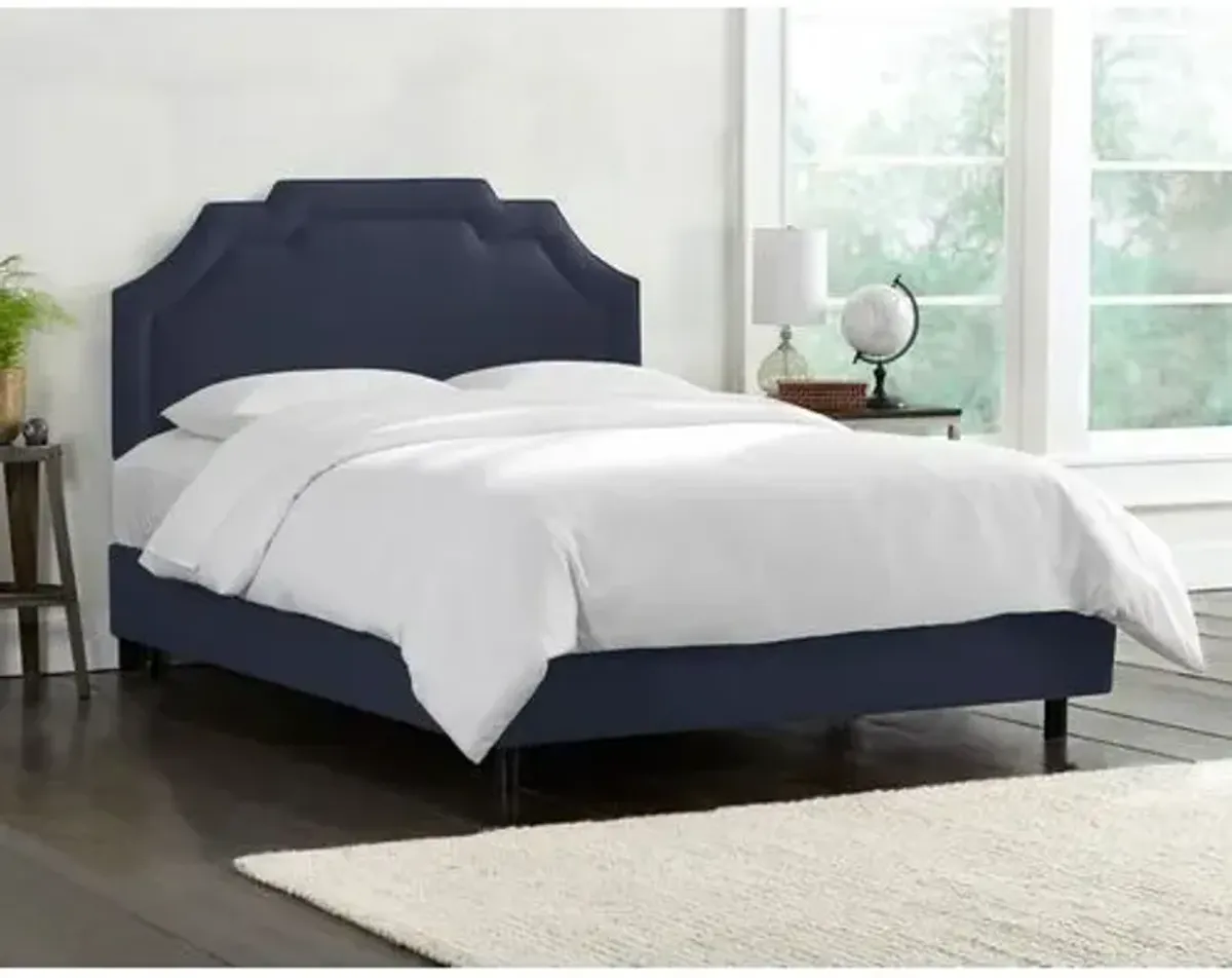 Lola Linen Bed - Handcrafted - Blue