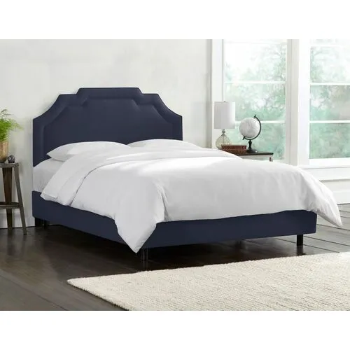 Lola Linen Bed - Handcrafted - Blue