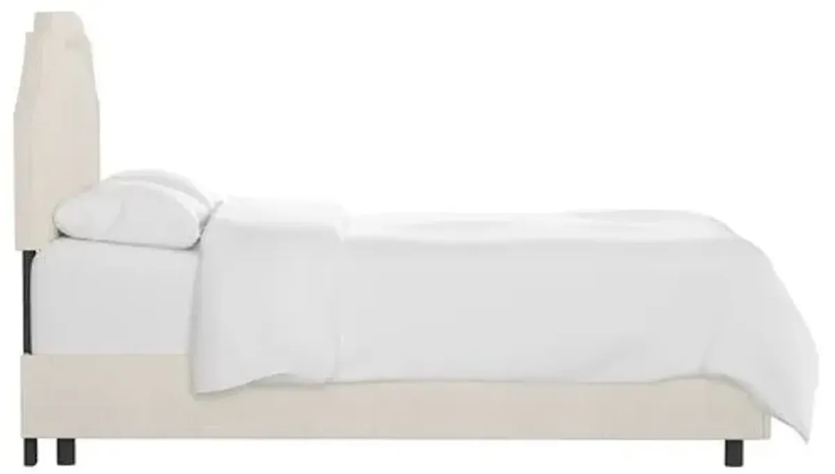 Lola Linen Bed - Handcrafted - Beige