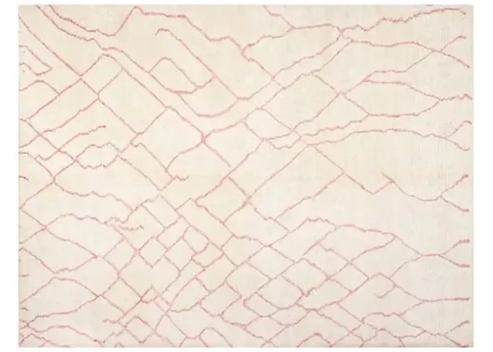 Jordi Hand-Knotted Rug - Ivory/Pink - Pink