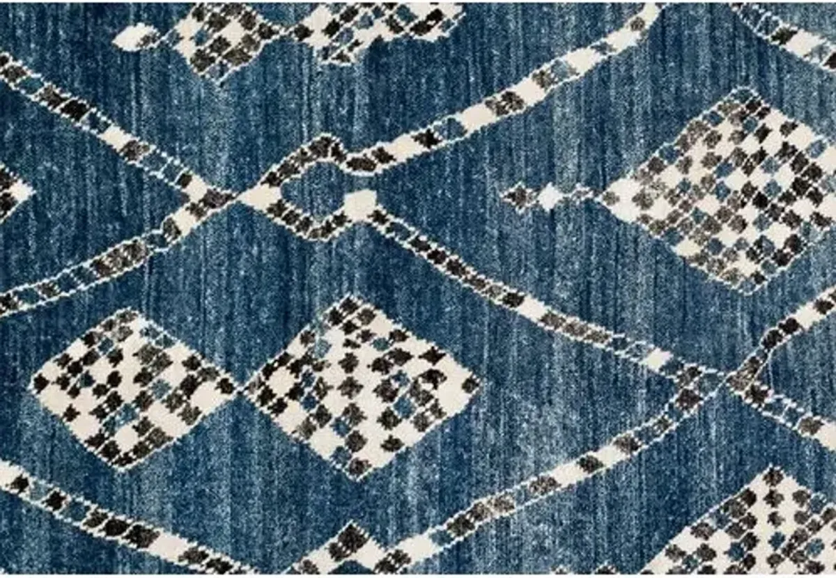 Maury Hand-Knotted Rug - Blue/Black - Blue