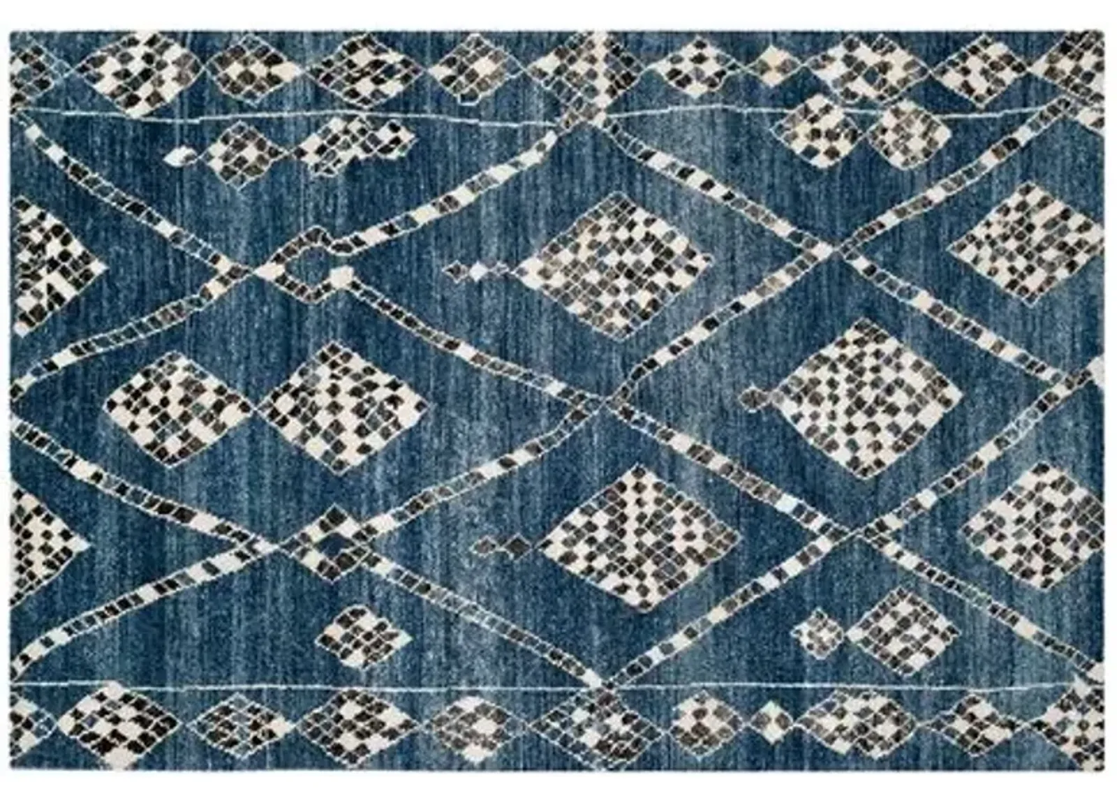 Maury Hand-Knotted Rug - Blue/Black - Blue