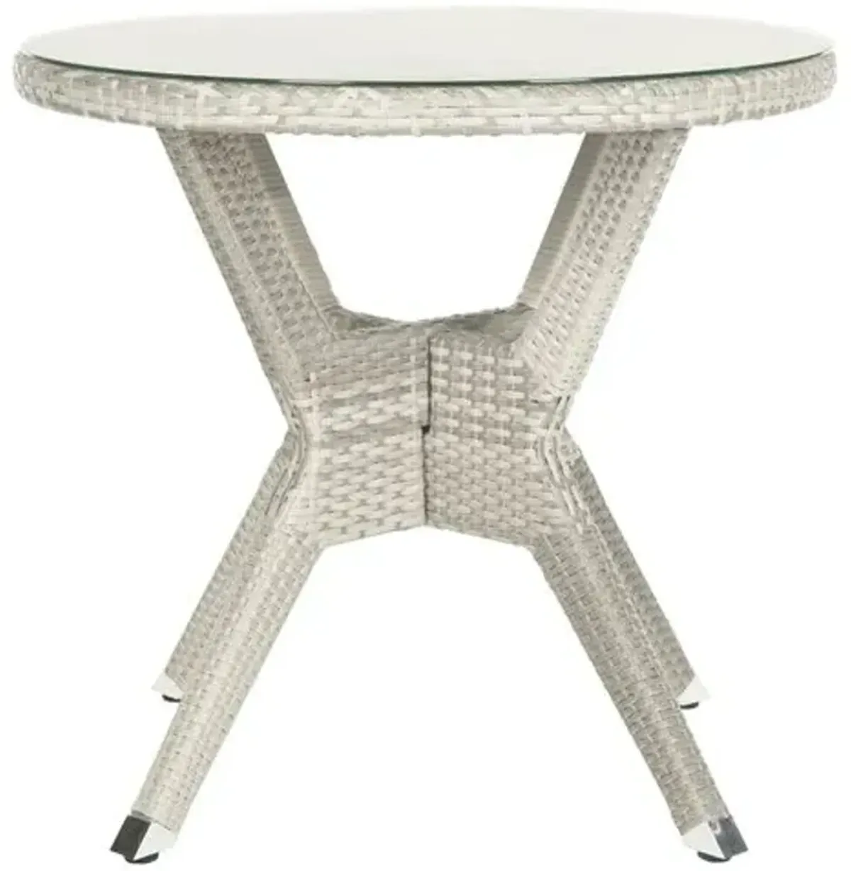 Langely Outdoor 31" Round Side Table - Grey - Gray