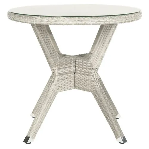 Langely Outdoor 31" Round Side Table - Grey - Gray