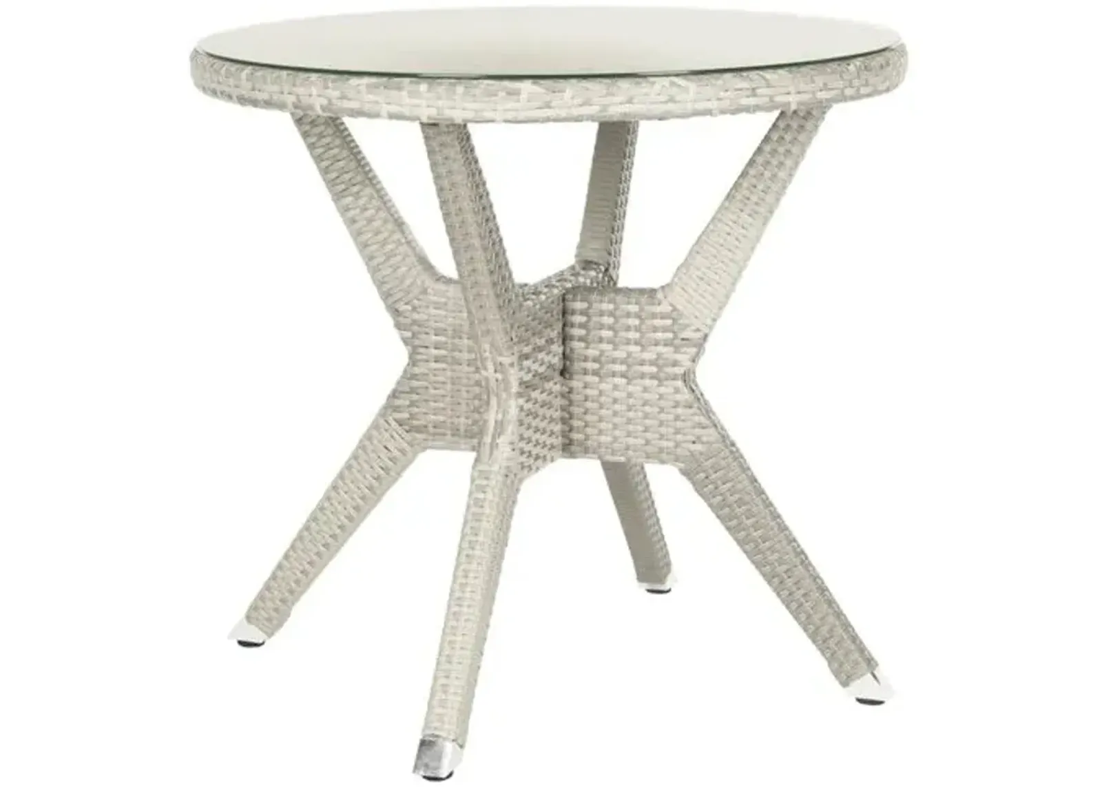 Langely Outdoor 31" Round Side Table - Grey - Gray