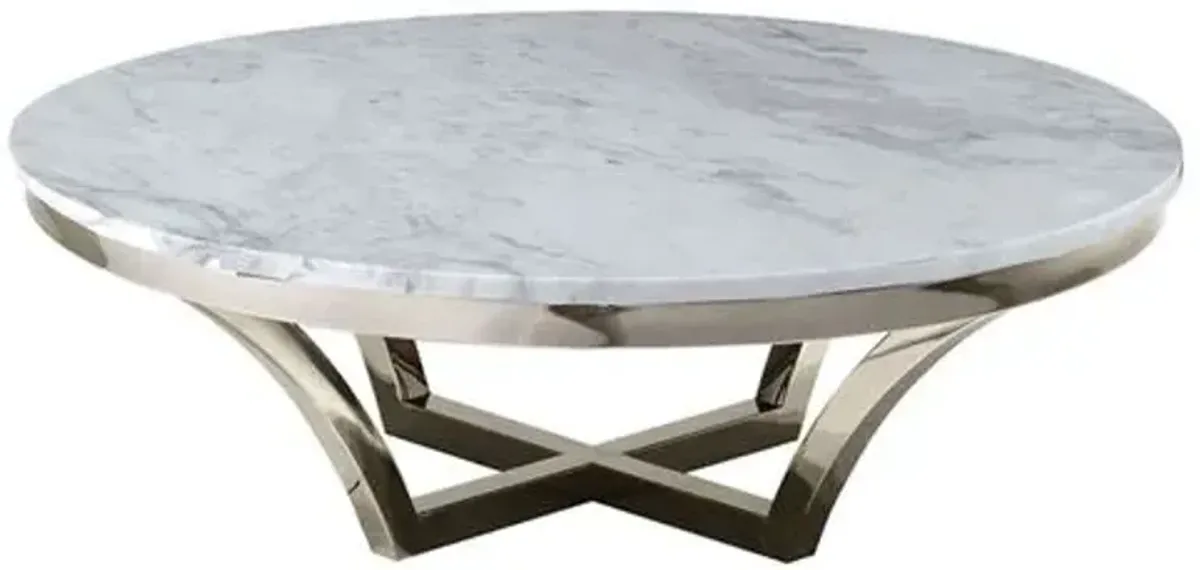 Cayden Marble Coffee Table - White