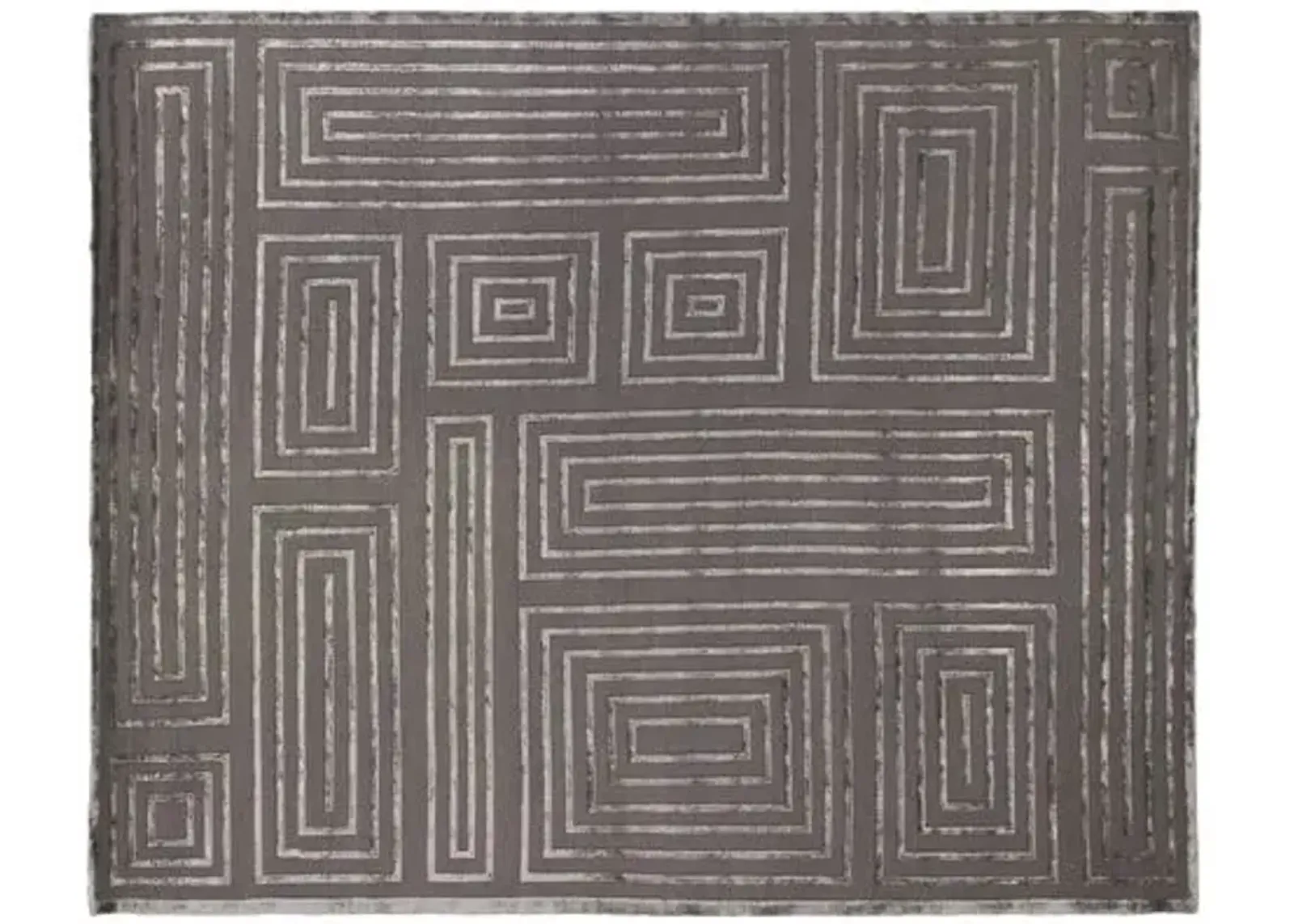 Velvet Maze Block Rug - Charcoal - Exquisite Rugs - Gray - Gray