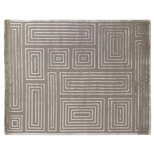 Velvet Maze Block Rug - Silver - Exquisite Rugs - Gray - Gray