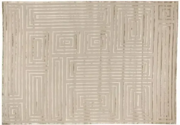 Velvet Maze Block Rug - Beige - Exquisite Rugs - Beige