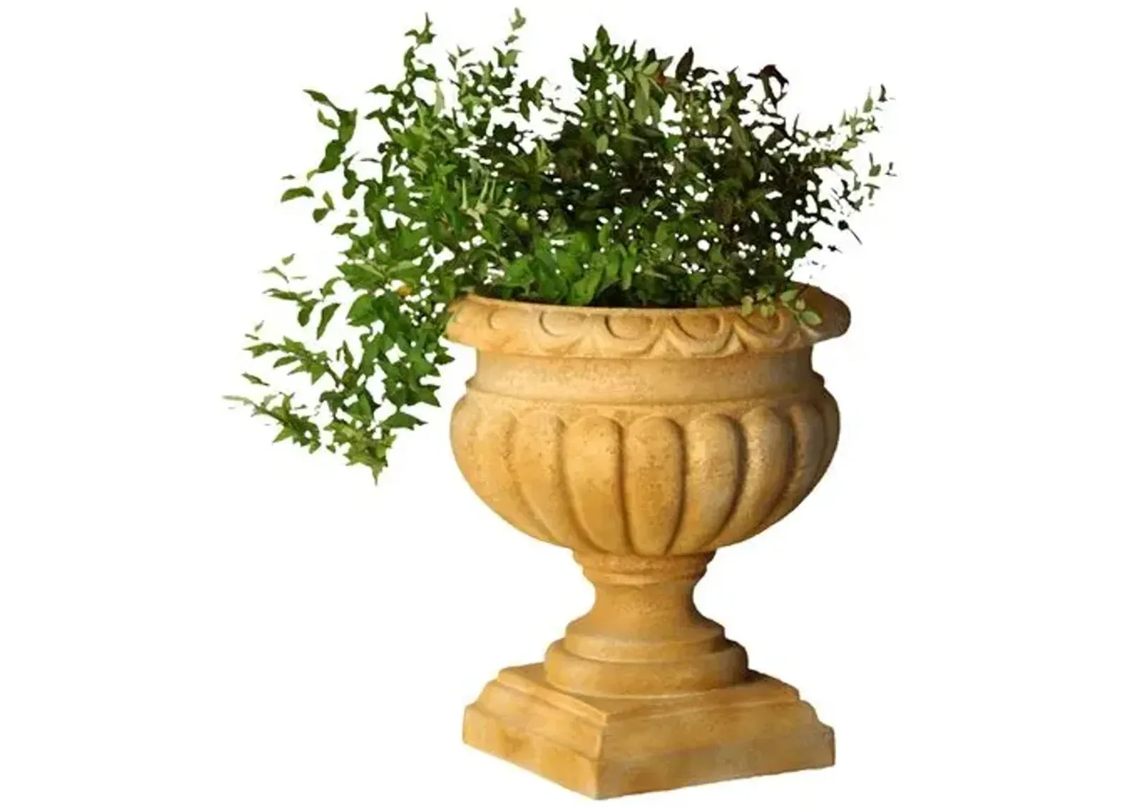 21" Fluted Outdoor Urn - Brown - Beige