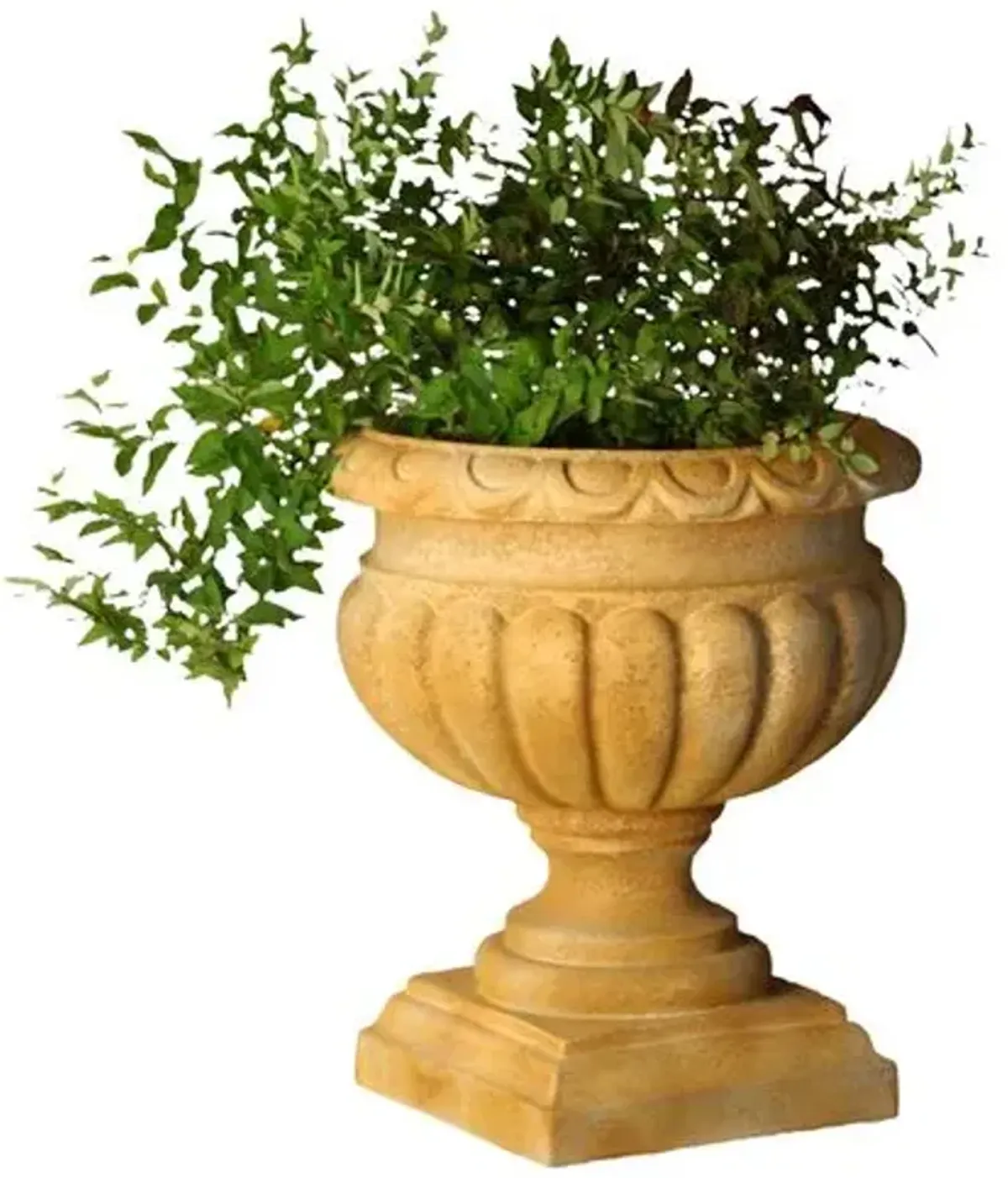 21" Fluted Outdoor Urn - Brown - Beige