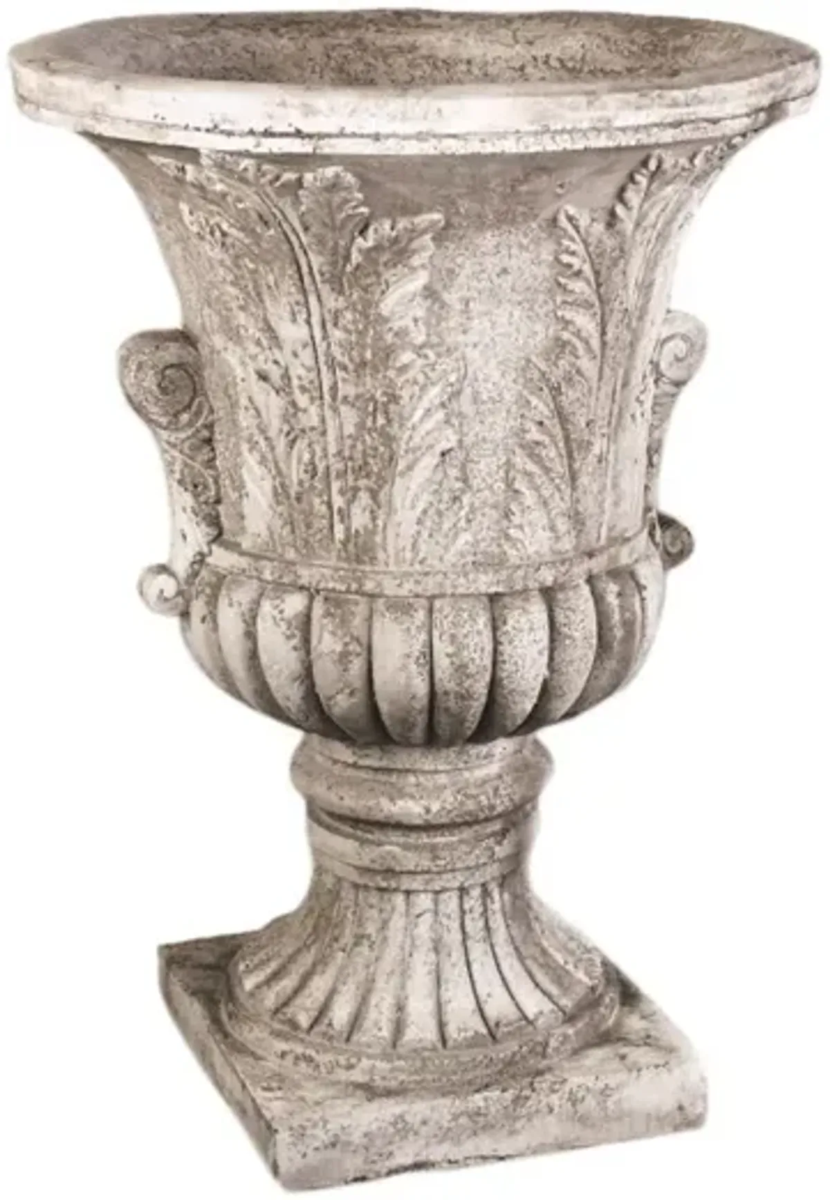 30" Acanthus-Leaf Urn, Cathedral White