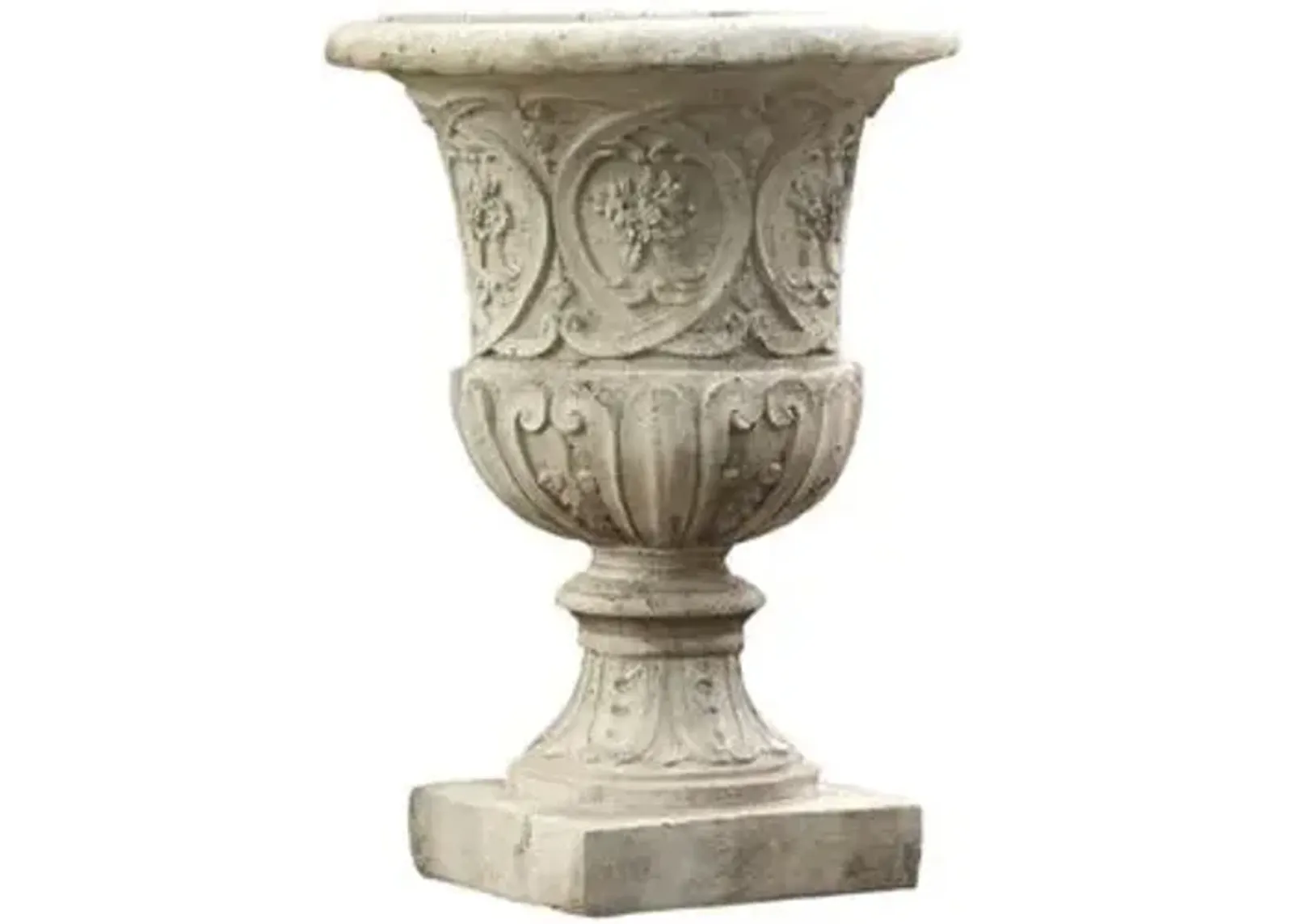 25" Lippie Outdoor Urn - Cathedral White - Beige