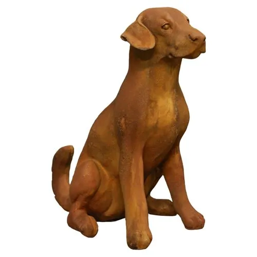 20" Sitting Puppy Statue - Sandstone - Brown