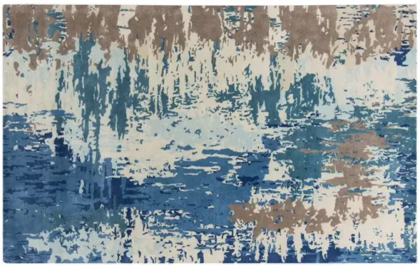 Petra Rug - Neutral/Blue - Gray - Gray