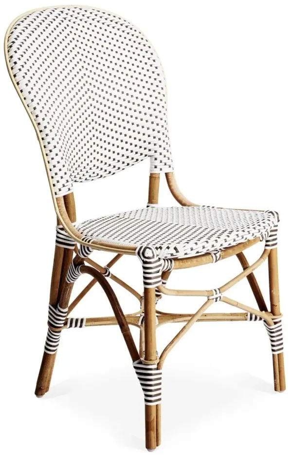 Bridgitte Rattan Side Chair, White/Cappuccino