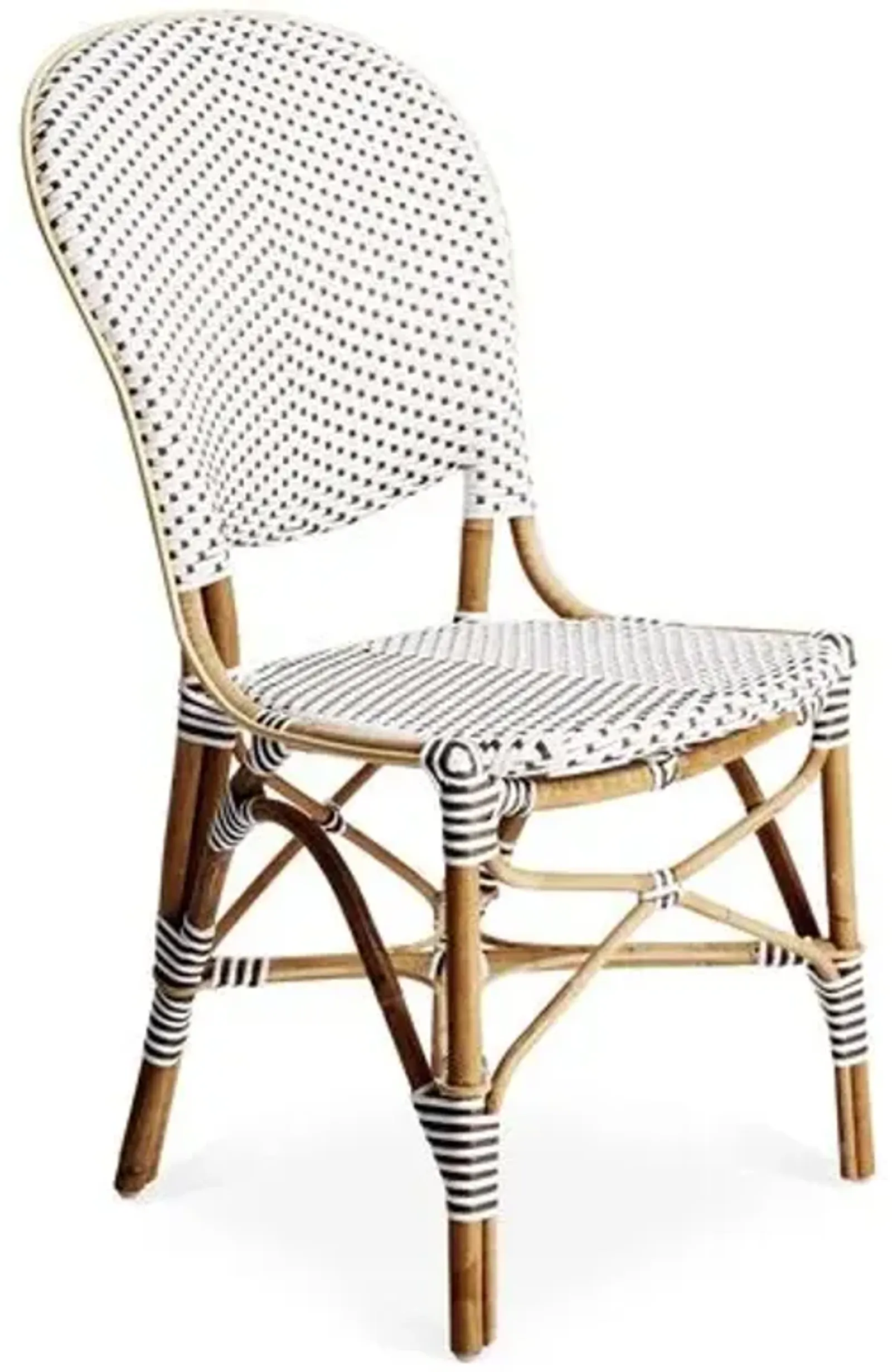 Bridgitte Rattan Side Chair - White/Cappuccino - Sika Design