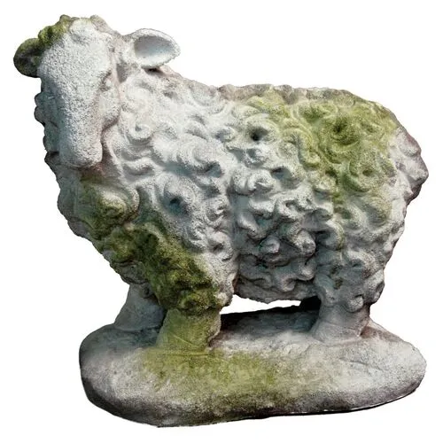 13" Scottish Sheep - White Moss - Beige