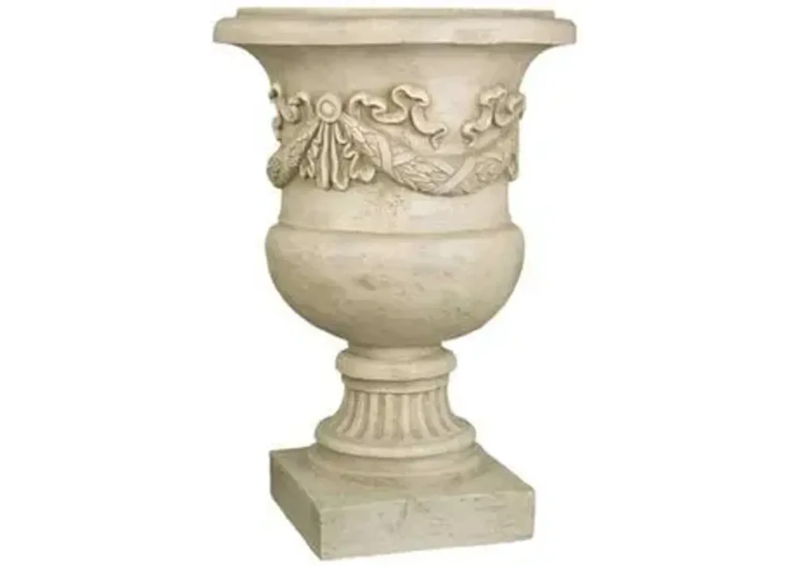 24" Giardino Outdoor Urn - Antique Stone - Beige