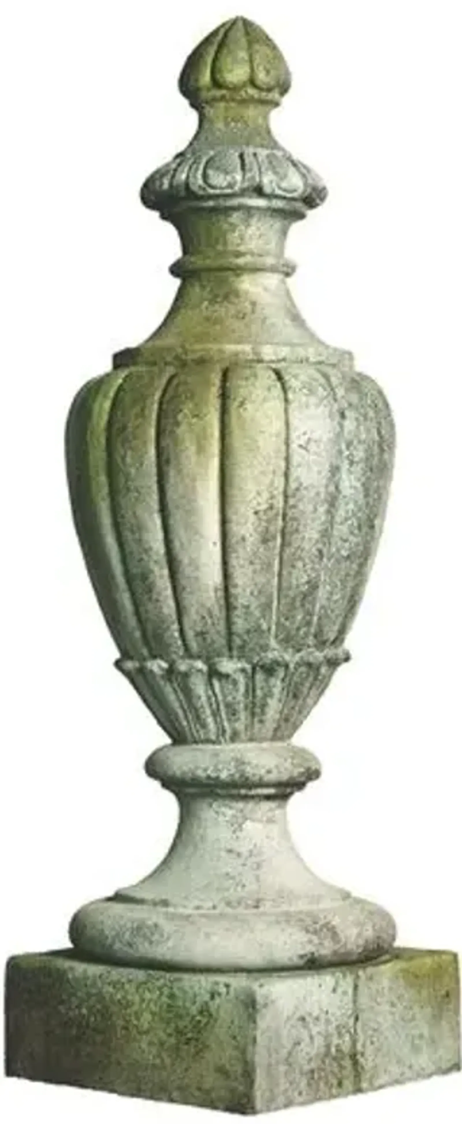 36" Pershing Outdoor Finial - White Moss - Beige