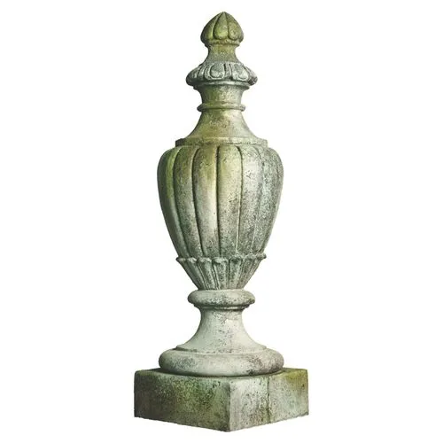 36" Pershing Outdoor Finial - White Moss - Beige