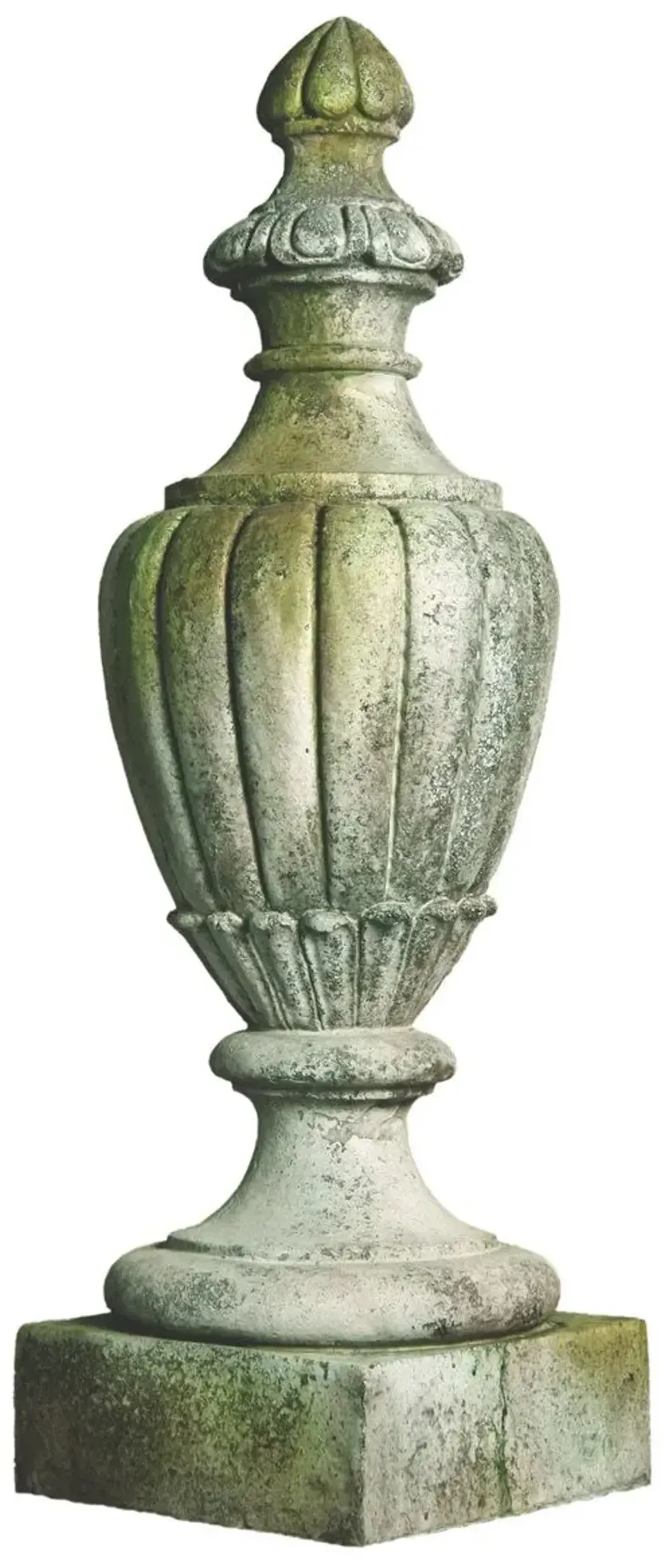 36" Pershing Finial, White Moss