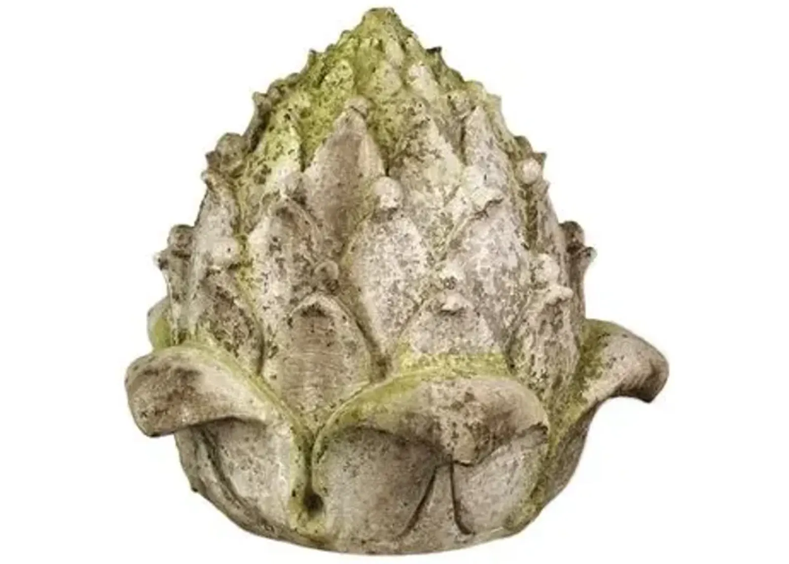 9" Outdoor Artichoke Topper - White Moss - Beige