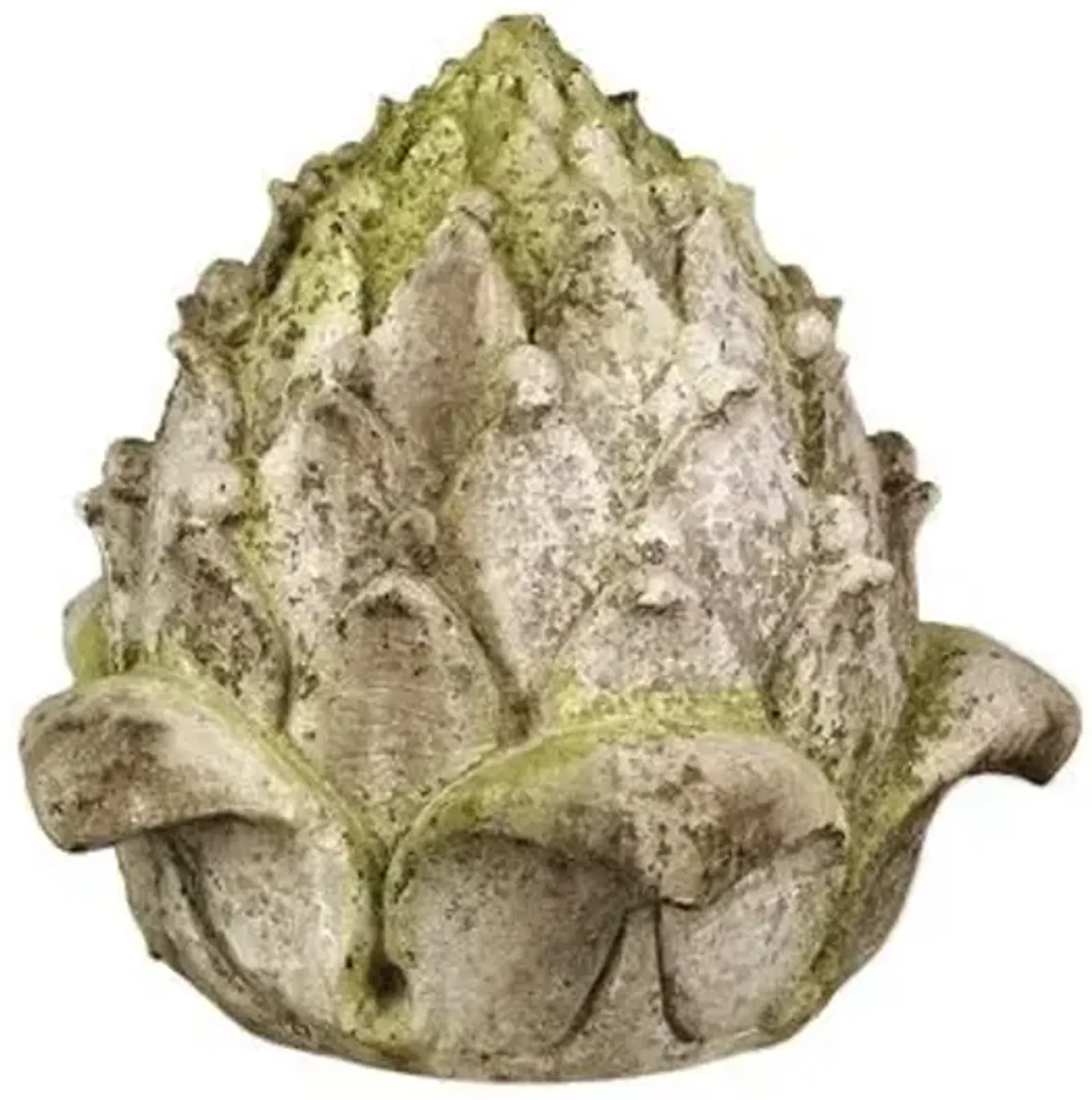 9" Outdoor Artichoke Topper - White Moss - Beige