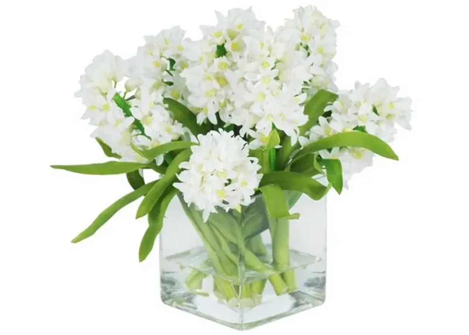 12" Hyacinth in Vase - Faux - Ivory