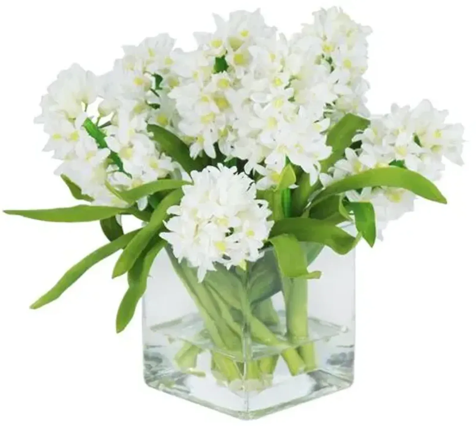 12" Hyacinth in Vase - Faux - Ivory