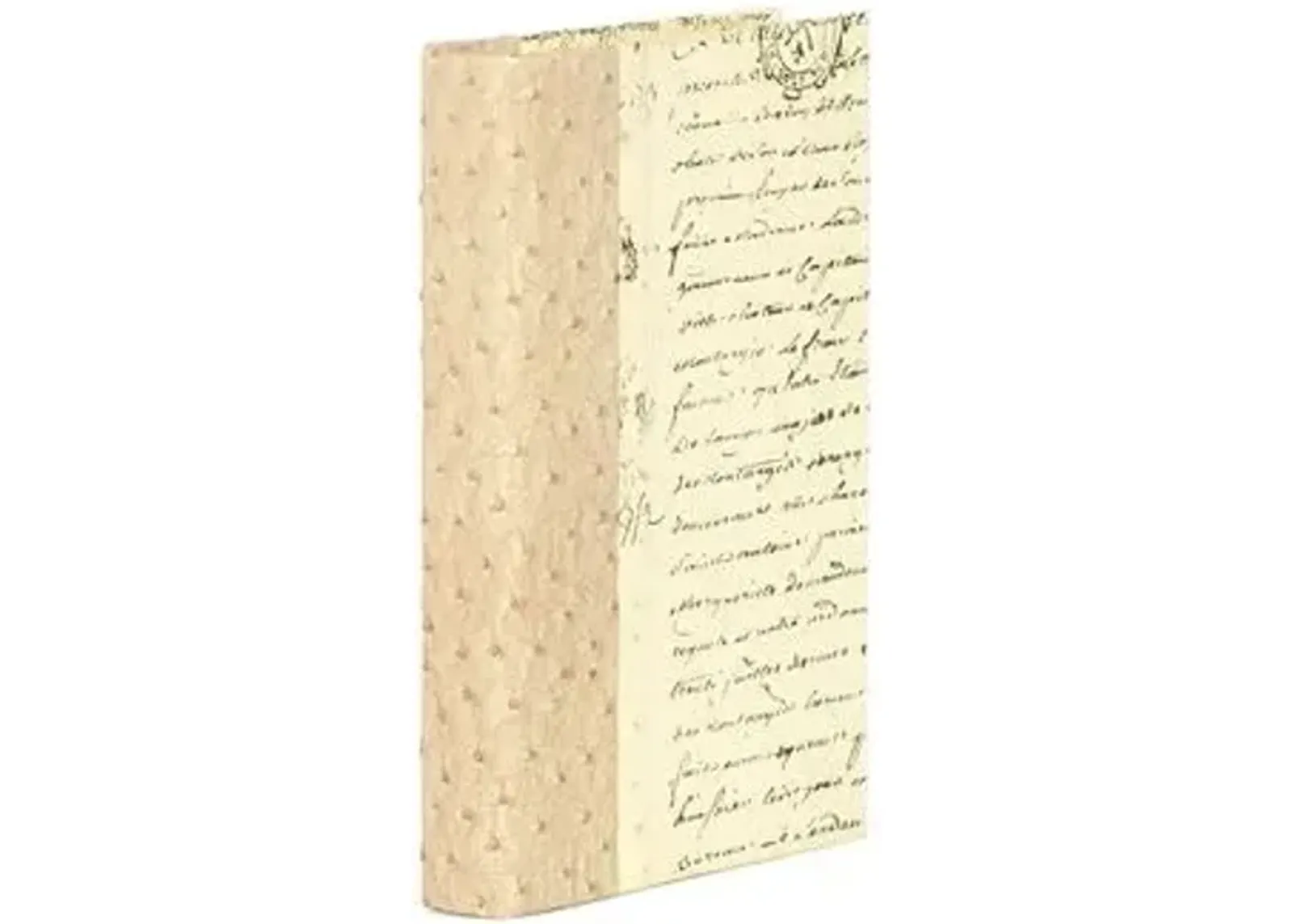 Single Ostrich Tan Book - Ivory