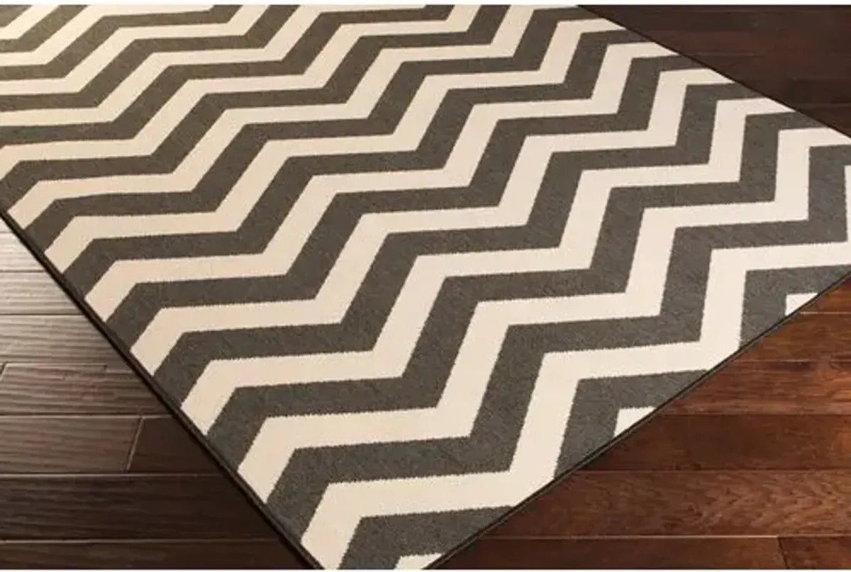 Chevron Outdoor Rug - Green - Brown - Brown